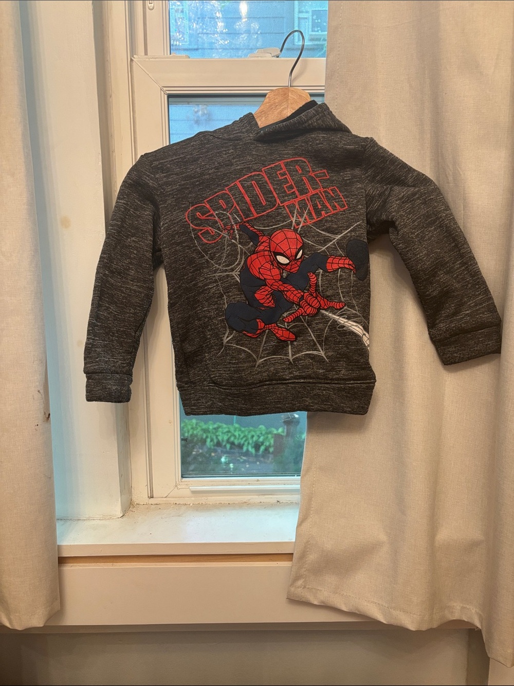 A spider-man grey hoodie